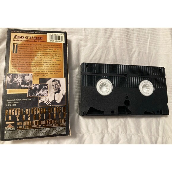 Casablanca VHS BLACK & WHITE Movie HUMPHREY BOGART Remastered Collectors Edition - Picture 3 of 10